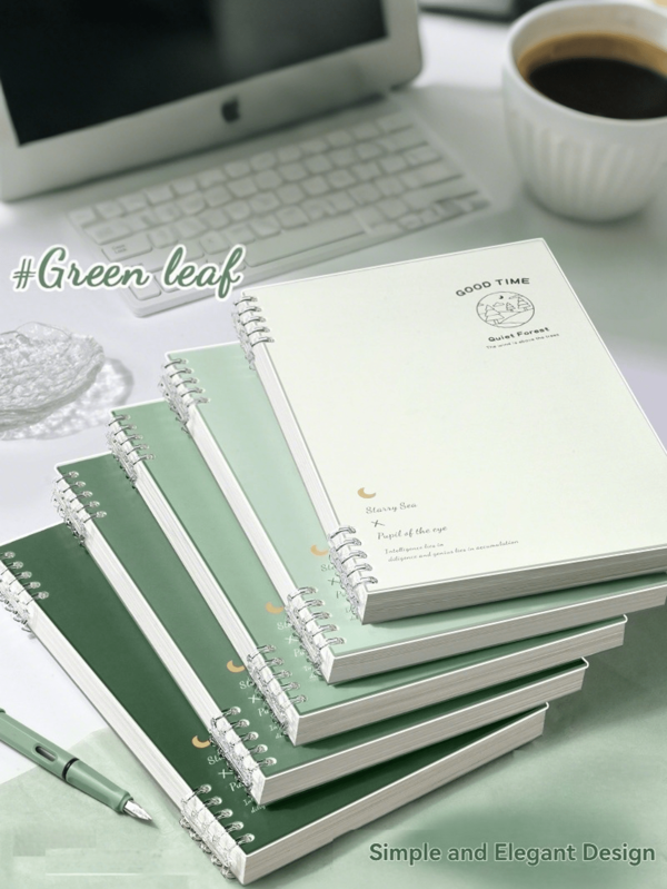 1 pieza Libreta de hojas sueltas de color verde fresco de verano, requiere ensamblaje, A5/B5 de dos tamaños, a prueba de polvo, en blanco, con páginas de recarga forradas disponibles, 360 desDeables, giro suave de páginas, 60 hojas/120 páginas. Cubierta mate de PP impermeable y resistente a la suciedadtant. Adecuado para oficina, escuela, notas de reuniones, contabilidad, DIY, registro de vida, conferencias de estudiantes, trabajo, planificación, regreso a clases, fitness, y trabajo More talla grande.