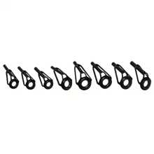 8pcs/Pack Ceramic High Carbon Steel Top Ring Guide Eye Set - Essential Lure Rod Accessories For Smooth Casting And Increased Durability - Black - View 4