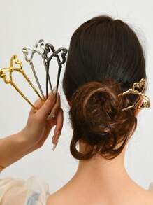 1pc/3pcs/4pcs Ballet Bow U-Shaped Hairpin, Simple And Fashionable Hair Accessories, Daily Casual Hair Accessories