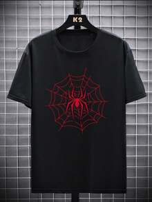 Camiseta Homem Aranha Teia Camisa Blusa Unissex Masculino Feminino 100% Algodão Top Premium Streetwear Lançamento Varias Cores!! Plus Size - Preto - Visão 2