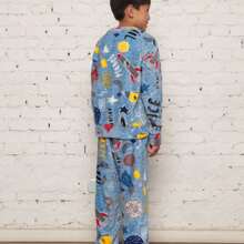 ***Check The Measurements Carefully*** Children's Pajama Set/Fleece Ultra Soft/Boy, Unisex. - Blue - View 6