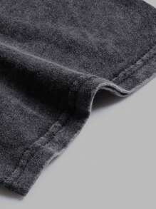 Lonblece 男士复古休闲运动套装，美式风格，水洗做旧外观，高端宽松百搭，短袖T恤和短裤套装