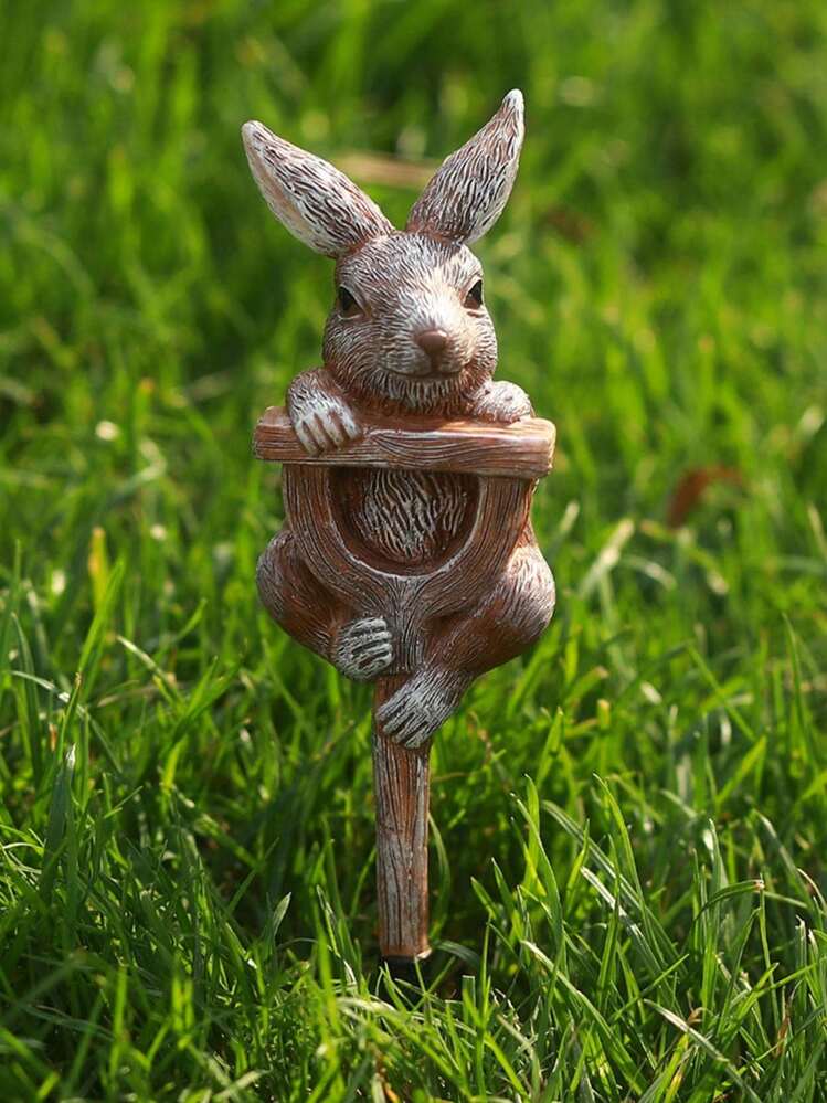 1 pièce Sculpture en résine décoration de jardin extérieur, accessoires décoratifs en résine sculptée de grenouille, lapin, tortue pour jardin de maison, convient pour la Saint-Valentin, Thanksgiving - Multicolore - Voir 8