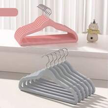 20 piezas/10 piezas de perchas infantiles con revestimiento de felpa de colores mixtos, perchas antideslizantes y duraderas para secar ropa, perchas de bebé con felpa - Perchas antideslizantes adecuadas para bebés, niños pequeños, ropa de bebé - Perchas para niños con diseño delgado, esenciales para el almacenamiento en el hogar - percha para ropa de niños - Ver 19