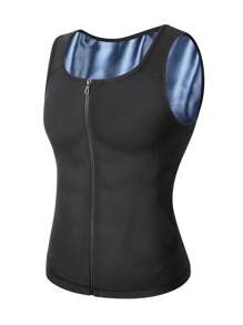 Men Slimming Body Shaper Waist Trainer Sauna Sweat Tank Top Gym Weight Loss Vest - Black - View 8