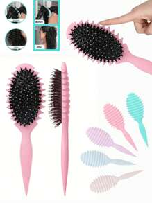 卷发定型刷，2025 新款卷发刷，通风发刷，适用于女性和男性的卷发梳理、造型和定型，减少拉扯 - 彩色 - 查看 2