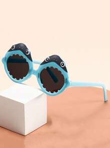 4pcs/Set Kids & Adults Cartoon Shark Glasses - Suitable For Babies, Beach, Outdoor & Travel Wear