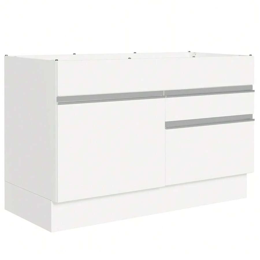 Mueble Cocina 120x60 1 Puerta 2 Caj Sin Tablero Glamy Madesa - Blanco - Ver 1