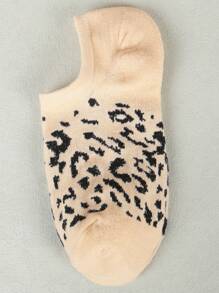10 Pairs Assorted Leopard Print Patterned Ankle Socks And Boat Socks For Women