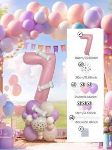 Set de 25 piezas que incluye: Globos con números del 0 al 9 de 32" en rojo/azul/dorado/rosa, Globos de látex con diseño de pata de perro de 12", Globos de látex mixtos de 10" en rojo, amarillo y azul, y Globos largos blancos con forma de hueso de perro. Adecuado para cumpleaños, aniversarios y eventos celebrativos. - Multicolor - Ver 18