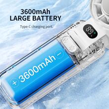 AOYI 便携式手持风扇，小型可折叠台式风扇，速度（1-5）可调 3600mAh 电池可充电个人冷却风扇，风力强劲，小型夏季避暑风扇，适合女性男性旅行/露营/户外/办公室/海滩/学校的礼物 - 彩色 - 查看 9