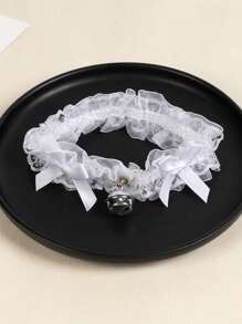 1 pieza Cadena de pierna con lazo y encaje, accesorio de collar gargantilla, joyería de correa para la pierna