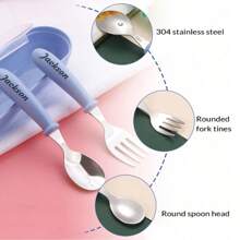 2pcs Personalized Cutlery Set, Custom Spoon- Custom Name Engraved Spoon Fork Set - Stainless Steel Cutlery Set, Stainless Steel Table Forks, For Anniversaries, For Valentine's Day, For Mother's Day, For Birthdays, For Children's Day, For Father's Day, For Graduation, For Weddings, For Housewarming Dining Room, Kitchen, Office, School