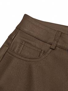 Women High Waist Shiny PU Leather Wide Leg Pants, Glossy Matte Coating, Fashion For Party, Commute, Music Festival, Vacation, Casual Straight Trousers, Spring/Summer Clothing, Best Seller, Hot Seller,Y2K,Suitable For Party, Commute, Holiday, Festivals, Outdoor Activities, Spring/Summer,Tall In Women,Going Out Outfits,Black,Trousers