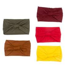 1pc New Bow Solid Color Fashion Everything Sports Fitness Yoga Sweat-Absorbent Wide Edge Elastic Headband Men And Women The Same