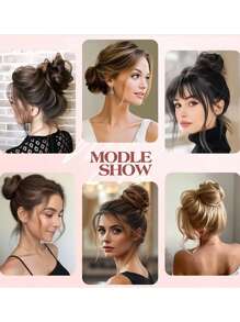 Elegant Women's Bun Hairpiece Hair Extension, 3inch Stretchable Hair Clip Synthetic Wig , High-Temperature Fiber, Versatile For All Hair Types, Secure Fit Design, Hair Accessories Suitable For All Women's Daily Wear And Gatherings
