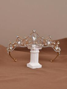 A Beautiful Tiara Headpiece With Angelic Design And Sparkling Rhinestones, Suitable For 18th Birthday And Wedding Ceremonies, No Need For Electricity, Without Feathers.