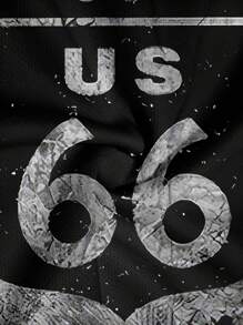 Men's Letter & Graphic Print Sleeveless Round Neck Tank Top & Shorts Set - Multicolor - View 4