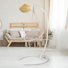 Soporte para hamaca, soporte blanco en forma de C para silla colgante tipo huevo o columpio, solo para interior y exterior, resistente, capacidad de peso de 150 kg - Blanco - Ver 2