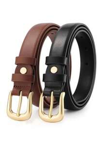 1pc Fashionable Women Belt With Metal Buckle, Suitable For Various Festivals, Parties And Casual Occasions Summer, School Fall, Autumn, Halloween