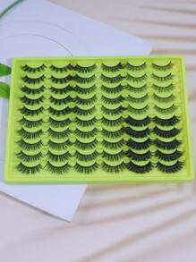Happy Butterfly 30 Pairs Mixed Style Natural Crossover False Eyelashes, Handmade Lengthened Thick Curly Eyelashes Artificial 3D Fuax Mink Eyelashes D Curvature Makeup Tools Hot Sellers For Daily Life,Gift For Christmas. - 交叉款 - 查看 4