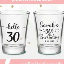 Custom 30th Birthday Shot Glasses, 30th Birthday, Party Favors, Birthday Party Favor, Birthday Shot Glasses, Birthday Shot Glasses (Cu) - Multicolor - View 10