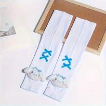 Sanrio (Autorizat) 1PC Sanrio Cremă solară gheață mâneci desene animate drăguț în aer liber UV protecție solară neagră gheață mâneci de mătase pentru studenți