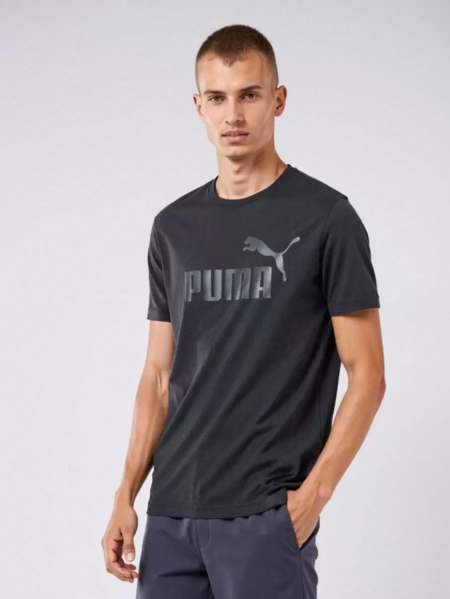 Puma ESS Big Logo Crew TR - Dark Gray Heather - View 1