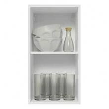 Mueble Superior Madesa Glamy 35cm 1 Puerta Blanco/marrón - Blanco y Marrón - Ver 4
