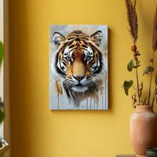 1pc Wrapped Framed Canvas Wall Art, Vintage Prints Poster, Tiger Wall, Home Living Room Bedroom Ofice Wall Decor, Birthday Party Decor, Hanging Hardware Included - Framed, Vertical - Framed Canvas - 查看 6