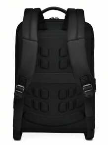 Oxford Cloth Backpack For Men, Large Capacity Business Casual Fit 15.6-Inch Laptop, Leather College School Bag - Black - View 3