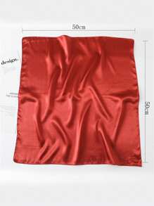 1pc Women Solid Color Imitation Silk Satin Scarf, Minimalist Elegant Versatile Square Neck Scarf/Head Scarf Suitable For Daily Outings, Dates, Dinners, Gatherings For Dress - Multicolor - View 6