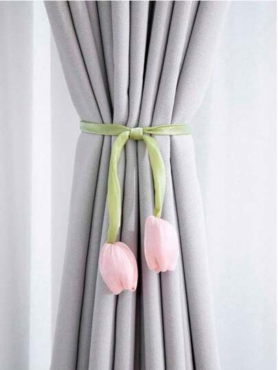 1 pieza Sujetacortinas con diseño de tulipán, nuevo estilo de sujetacortinas para sala de estar, sujetacortinas de tela