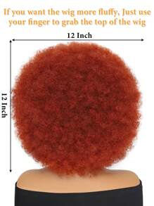 70年代非洲风情刘海假发，女士卷发假发，蓬松卷曲非洲风情假发，高品质合成大号非洲风情假发 - 珊瑚橙 - 查看 8