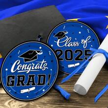 10/30 Pcs Congrats Class Of 2025 Graduation Party Supplies Dinnerware Disposable Paper Plates For Congrats Grad Party Decorations - Graduation Season Disposable Dinner Plates - View 5