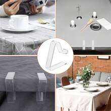 4/8pcs Tablecloth Clips - Non-Slip Table Cover Clips, Clear Plastic Tablecloth Clamps - Transparent Table Cloth Fixator, Suitable For Indoor And Outdoor Events - Ideal For Meetings, Parties, Etc., 4pcs/1set - View 7