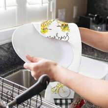 2pcs Summer Theme Polyester Kitchen Towels, Super Soft Woven Dishcloth, Cartoon Lemon & Bicycle Design, Modern Style, 16inchx24inch, Summer Farmhouse Decor