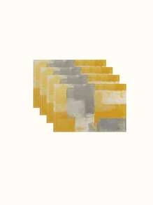 1/4/7 Placemat Table Runner, Turquoise Tablecloth, Teal, Yellow And Grey Tablecloth, Dresser Scarf, Abstract Art Table Tablecloth, Washable Rectangular Table Set Decoration, Suitable For Dining Room, Table Decoration, Wedding, Party Gathering, Daily Holiday Kitchen Banquet Table Decoration - Multicolor - View 11