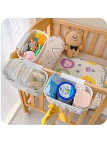 1 件婴儿床挂篮，婴儿床边收纳尿布/尿布储存，多功能挂袋，折扣 - 彩色 - 查看 6