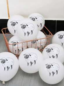 20 piezas de globos decorativos con diseños de ovejas retro impresas para fiestas, cumpleaños y decoración de escenas temáticas