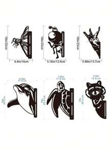 1pc Black Metal Animal Statue Garden Decoration, Personalized Gift For Friends Who Love Decorating Garden, Suitable For Outdoor Use, Brings Vitality To Your Garden