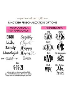 Personalized Text Pattern Ceramic Jewelry Tray, Mr Mrs Ring Dish Personalized Wedding Ring Dish Custom Jewelry Ceramic Trinket Tray With Name Engagement Ring Holder Wedding Gift Decor For Couple Bride Friend,Chic Autumn - White - View 8