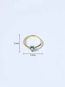 1pc 925 Sterling Silver 18k Gold-Plated Natural London Blue Topaz Ring, Waterdrop-Shaped Blue Ladies' Single Ring, Exquisite Niche Minimalist Design, Suitable For Daily Wear, Banquets, Parties, Adjustable Ring Size