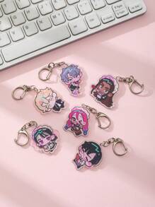 1 件亚克力可爱卡通外星人舞台与伊万提尔卡通人物风格主题钥匙扣吊坠背包装饰/包包配件/书包配件/钱包吊坠/朋友礼物 - 彩色 - 查看 1