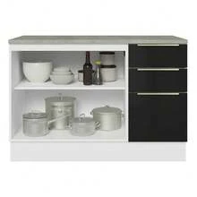 Gabinete Bajo Cocina Madesa Lux 120cm Con Encimera Blanco/Negro - Blanco y Negro - Ver 5
