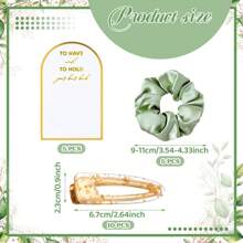 20 Stücke Brautjungfer Antrag Geschenke, weiche Seide Satin Haaraccessoires beinhalten 5 Scrunchies, 10 Haarclips, 5 Karten als Geschenk für Hochzeit, Braut Junggesellinnenabschied