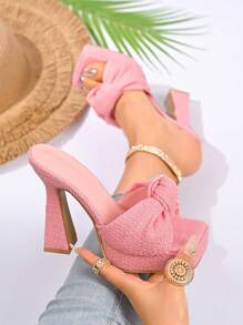 New Design Chunky Heel Bowknot Fashion Sandals For Women