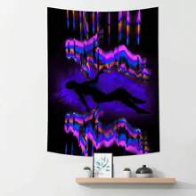 1pc Phantom Body Art Print Tapestry, Wall Decor, Ins Style, Polyester Hanging Wall Tapestry, Living Room Bedroom Office Wall Decoration, Dorm, Home Decor, Party Decor, Rectangle Kitchen Wall Hanging Cloth With Drape, Including 3 Wall Nails And 2 Clips