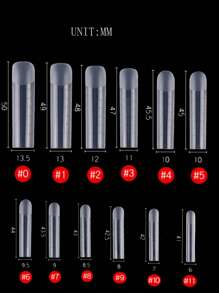 120 piezas Moldes de uñas cuadrados transparentes, juego completo de 12 tamaños XXL mate con gel de polímero doble para extensiones de uñas, herramienta de arte de uñas para salones y bricolaje