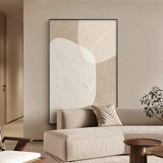 Frameless Prints, Nordic Modern Style, Featuring Thick Textured Canvas Art In Flesh And Cream Tones. This Modern Wall Decor Is Perfect For Living Rooms, Bedrooms, And Studies - An Ideal Gift And Wall Art Decoration, No Frame Gifts Birthday Graduation